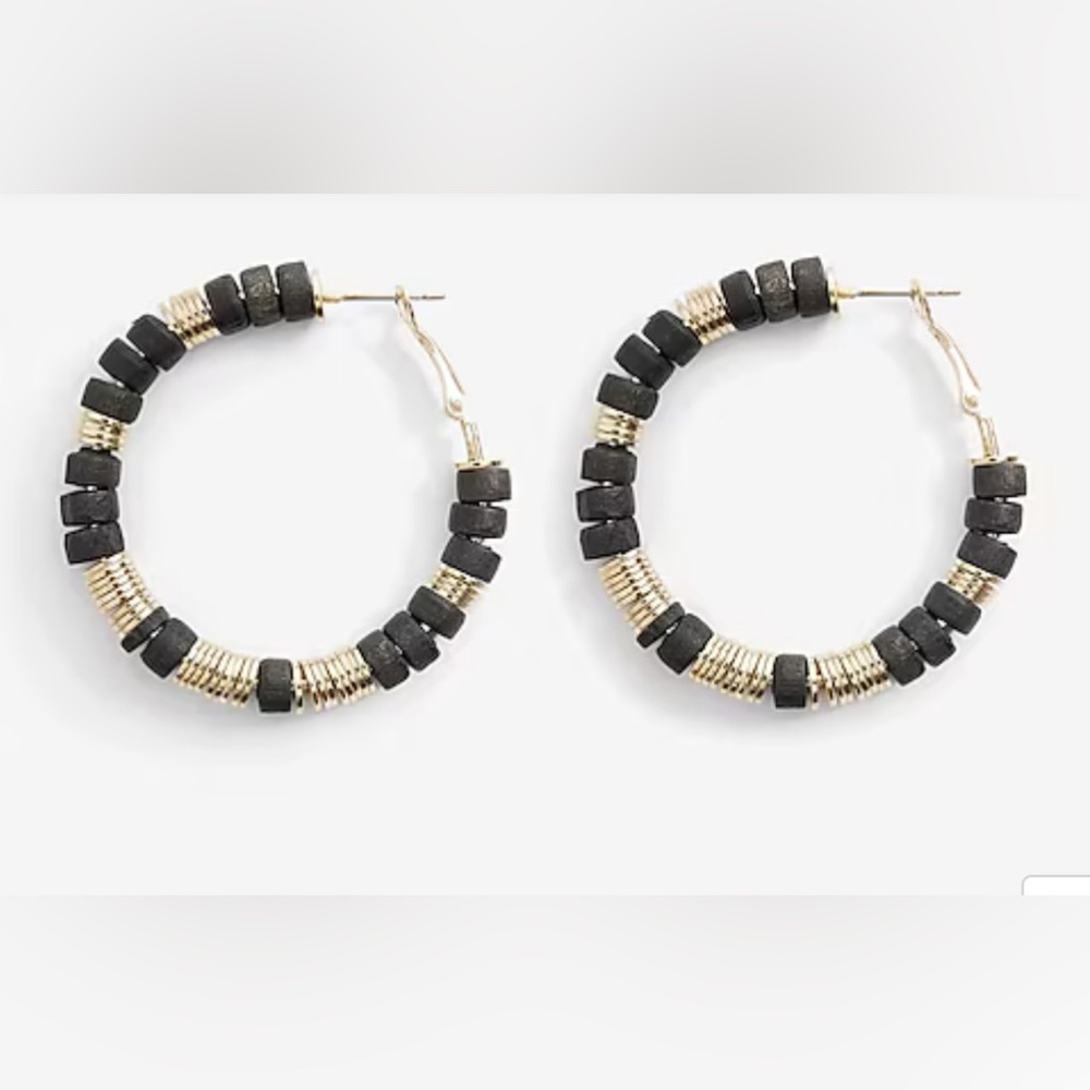 EXPRESS Block Beaded Colorblock Hoop Earrings NWT